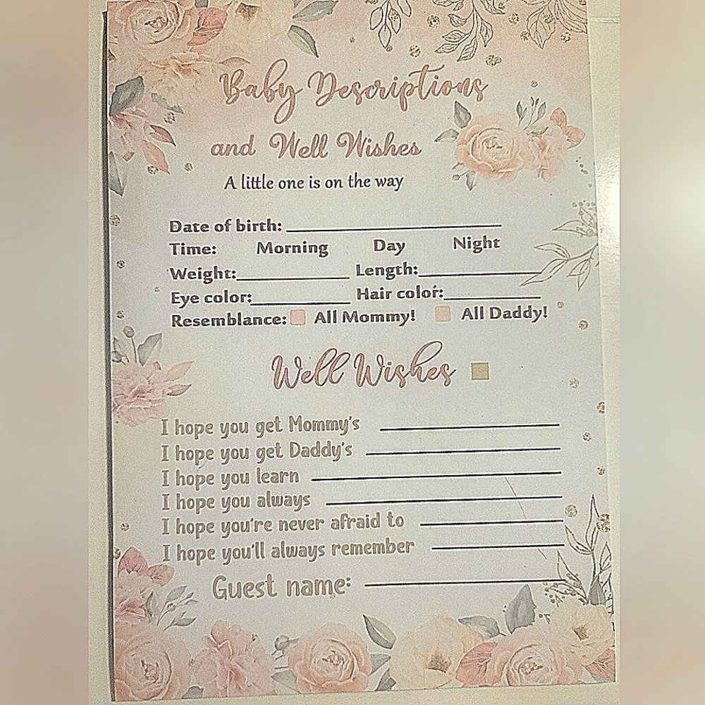 Floral girl babyshower games